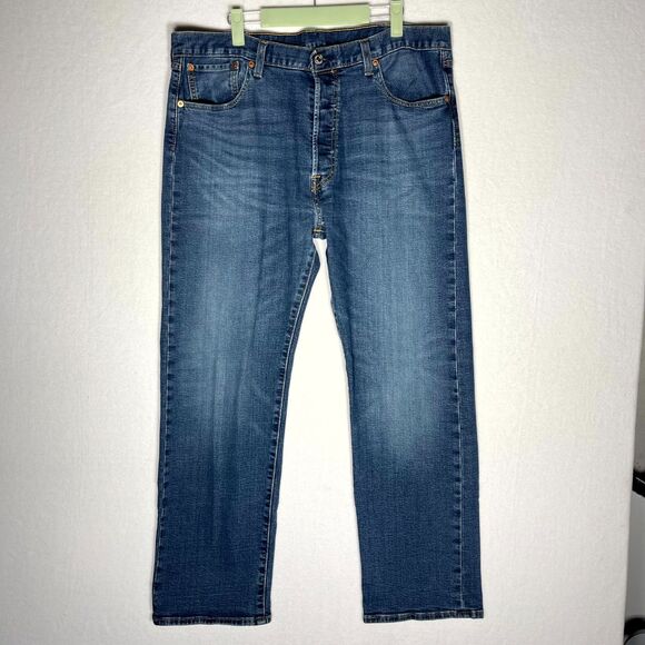 Levi Strauss & Co 501 Button Fly Jeans Dark Wash Mens W38 L30 - Picture 1 of 13